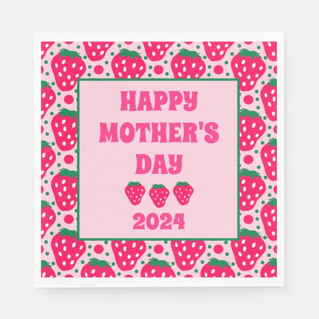 Guardanapo De Papel Berry Sweet Dia de as mães Brunch Party (Frente)