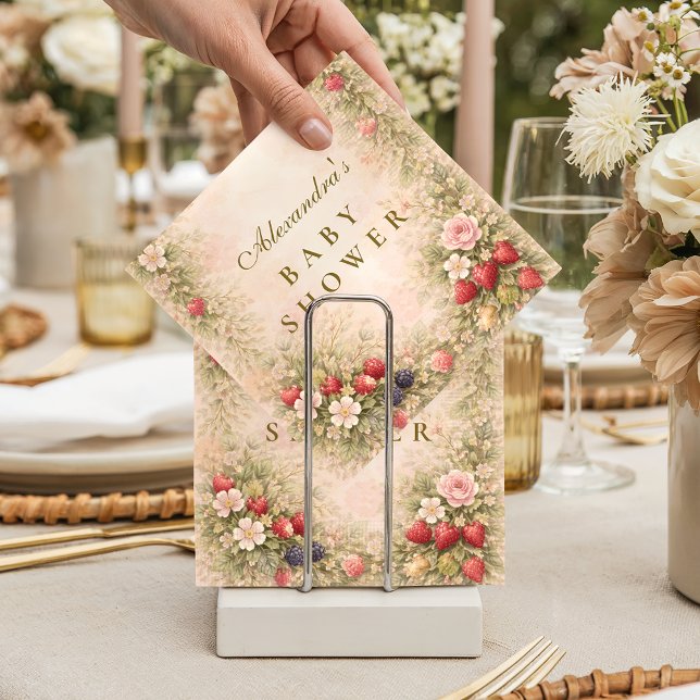 Guardanapo De Papel Berry Sweet Floral Baby Shower (Criador carregado)