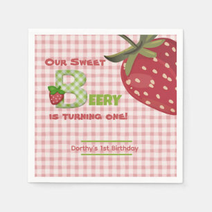 Guardanapo De Papel Berry Sweet Strawberry Birthday Paper Napkin