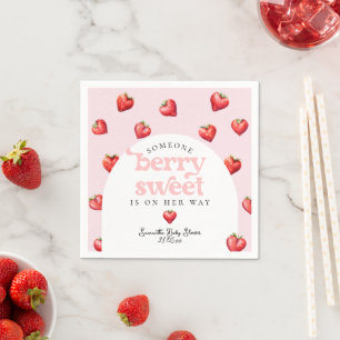 Guardanapo De Papel Berry Sweet Strawberry Heart Girl Chá de fraldas
