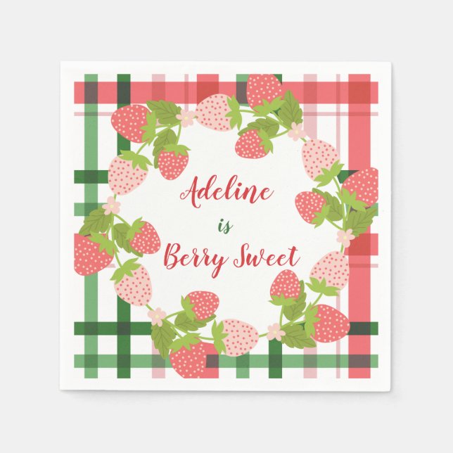 Guardanapo De Papel Berry Sweet Strawberry Party (Frente)