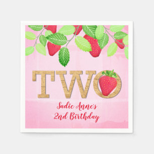 Guardanapo De Papel Berry Sweet Strawberry segundo aniversário Girl Ru