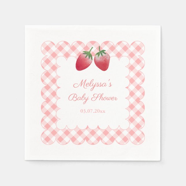 Guardanapo De Papel Berry Sweet Strawberry Theme Party (Frente)