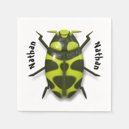 Guardanapo De Papel Besouro inseto bug fofo verde preto festa