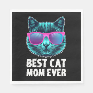 Guardanapo De Papel Best Cat Mom Ever Cute Funny Glasses