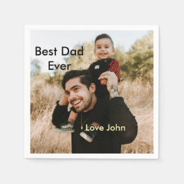Guardanapo De Papel Best dad ever father's dad gift photo name simple