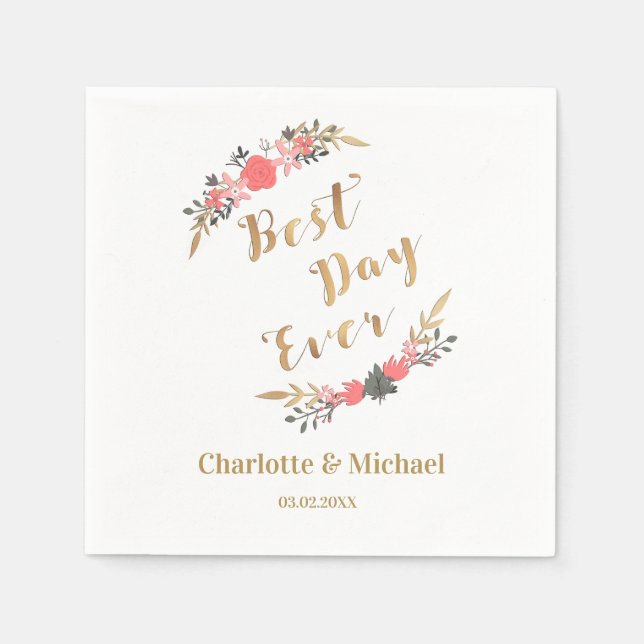 Guardanapo De Papel Best day ever! (Frente)