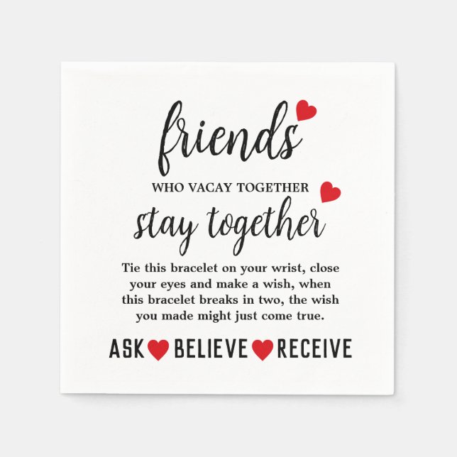 Guardanapo De Papel Best Friends Forever Friendship Day (Frente)