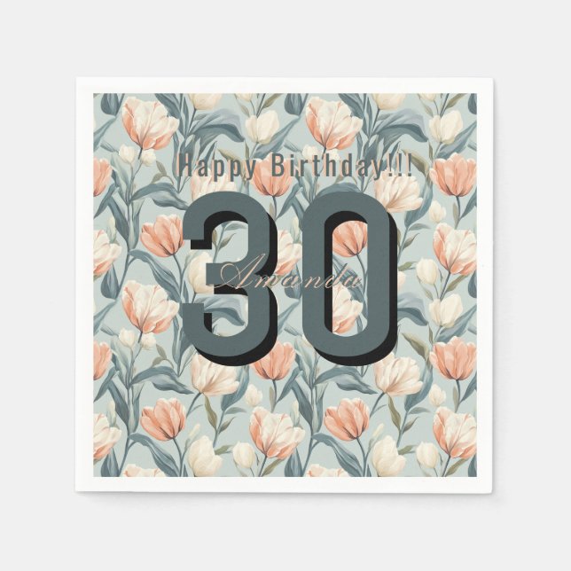 Guardanapo De Papel Best Tulip Themed Birthday Celebration (Frente)