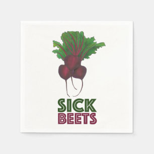 Guardanapo De Papel Beterraba Doente (Beats) Comida Engraçada Vegetari