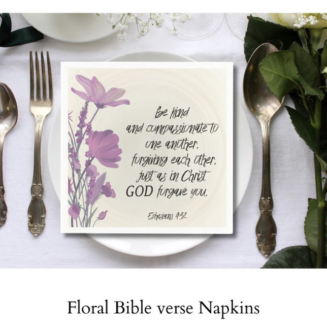 Guardanapo De Papel Bible verse Floral (Criador carregado)