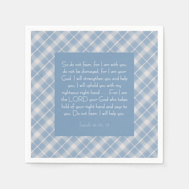 Guardanapo De Papel Bíblia Personalizável Verse Isaiah 41:10, 13 (Frente)