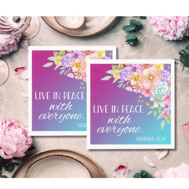 Guardanapo De Papel Bíblia Verse Floral Square Napkins (Criador carregado)