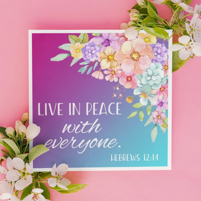 Guardanapo De Papel Bíblia Verse Floral Square Napkins (Criador carregado)