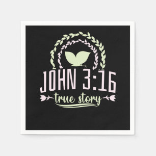 Guardanapo De Papel Bíblia Verse John 316 True Story