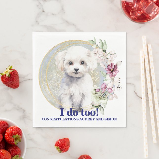 Guardanapo De Papel Bichon Frise Eu Faço A Nápoles Com Foto De Cães (Insitu)