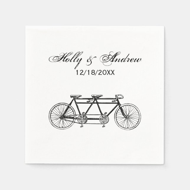 Guardanapo De Papel Bicicleta Antiga Construída Para Dois / Bicicleta  (Frente)