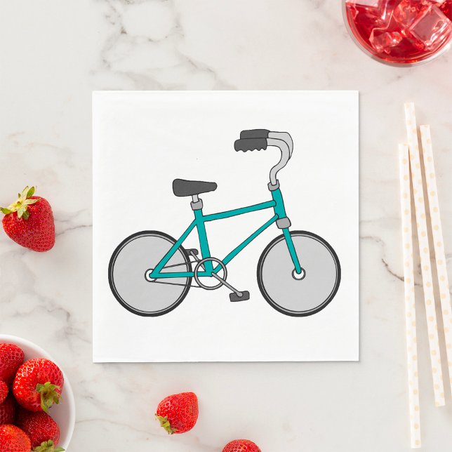 Guardanapo De Papel Bicicleta Azul Simples Bicicleta Retro (Criador carregado)