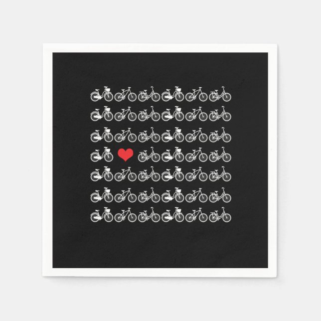 Guardanapo De Papel Bicicleta Cardíaca Ciclo Ciclo Andando de biciclet (Frente)