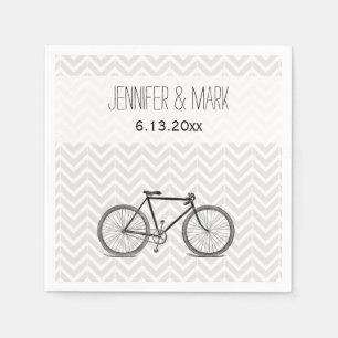 Guardanapo De Papel Bicicleta cinzenta elegante do vintage de Chevron