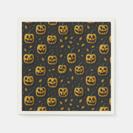 Guardanapo De Papel Bicicleta de abóbora maldita de halloween escuro