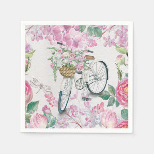 Guardanapo De Papel Bicicleta e flores elegantes