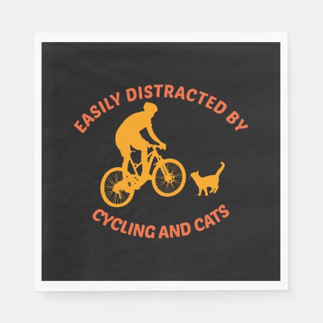 Guardanapo De Papel bicicleta e gato (Frente)