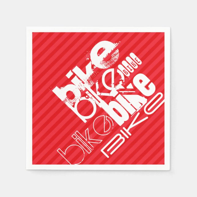 Guardanapo De Papel Bicicleta; Escarlate Red Stripes. (Frente)