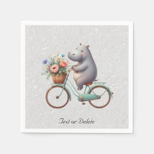 Guardanapo De Papel Bicicleta Floral Hippo Napkins (Frente)