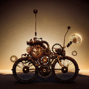 Guardanapo De Papel Bicicleta Steampunk com engrenagens