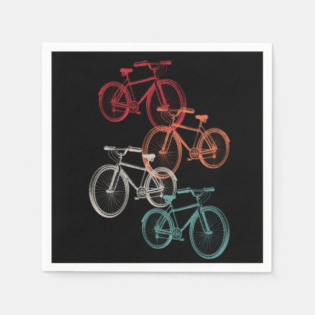 Guardanapo De Papel Bicicletas coloridas (Frente)