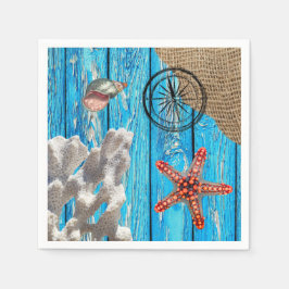 Guardanapo De Papel Bico-estrelado de madeira azul-russo