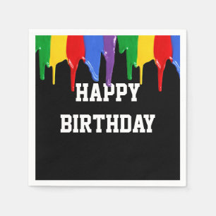 Guardanapo De Papel Bicos de pinças do Arco-Íris de Aniversário