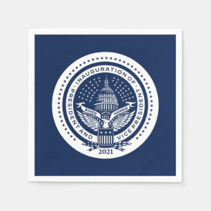 Guardanapo De Papel Biden Harris Logotipo inaugural Dia de posse Azul