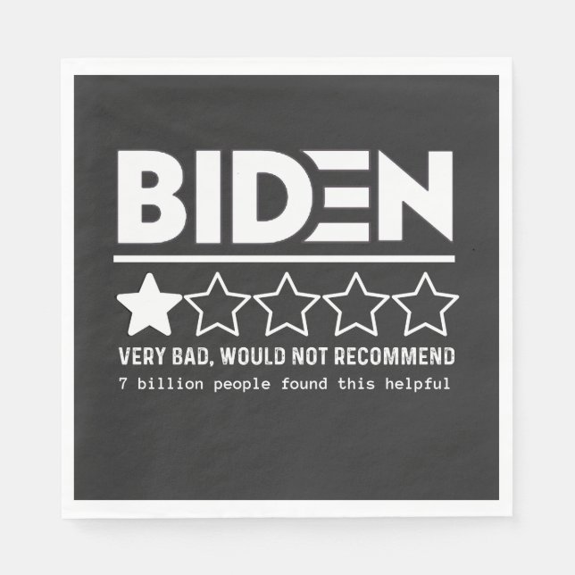 Guardanapo De Papel Biden Muito Ruim Não Recomendaria Camisa-T (Frente)