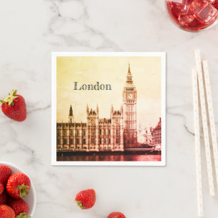 Guardanapo De Papel Big Ben Clock & London, Westminster / vintage UK