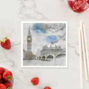 Guardanapo De Papel Big Ben London UK Napkins - Decor de Viagem britân