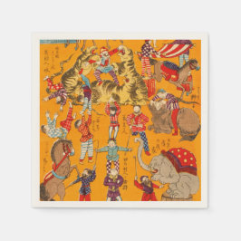 Guardanapo De Papel Big Japanese Circus woodblock print