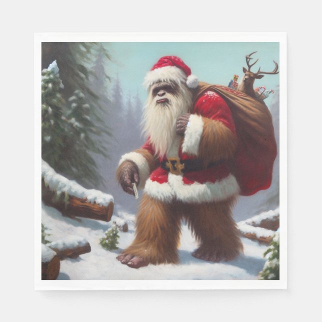 Guardanapo De Papel Bigfoot Santa Claus (Frente)