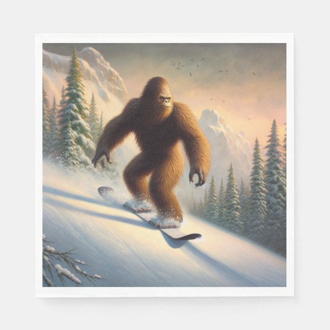 Guardanapo De Papel Bigfoot Snowboard (Frente)