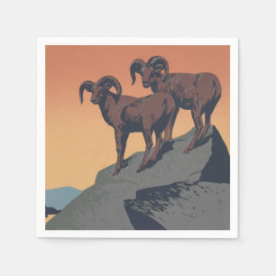 Guardanapo De Papel Bighorn Sheep American West Willife