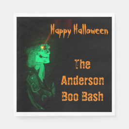 Guardanapo De Papel Biker Billy Halloween Skeleton Black & Orange