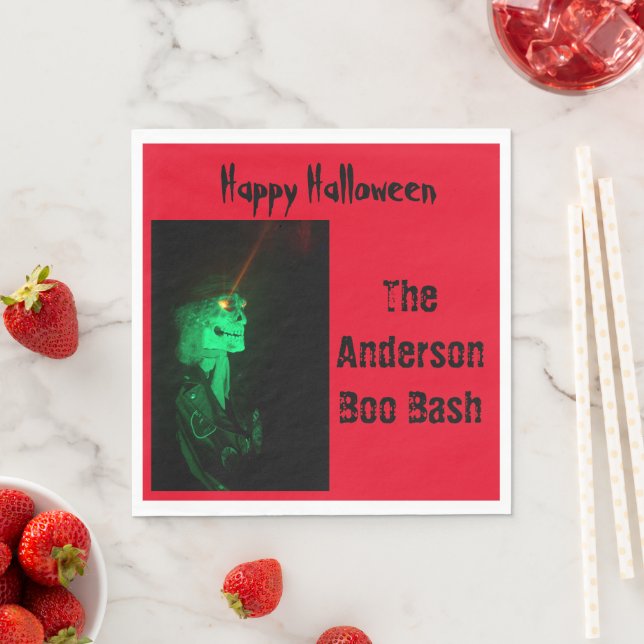 Guardanapo De Papel Biker Billy Halloween Skeleton Sangue Vermelho (Insitu)