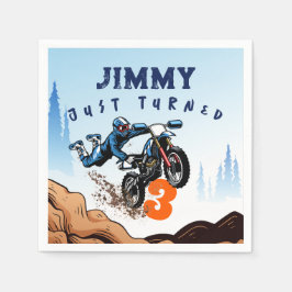 Guardanapo De Papel Biker Kid Dirt Stunt Bike Aniversário
