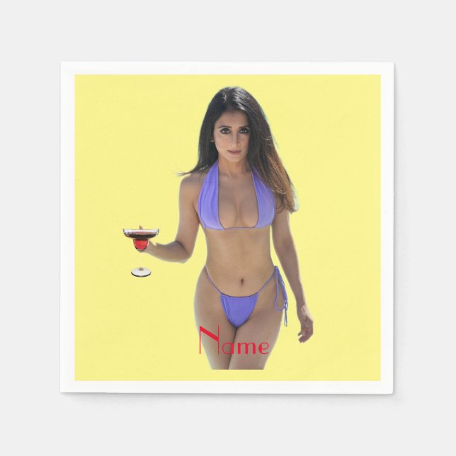 Guardanapo De Papel Bikini Bikini - Boca-Boca de Cabeça Negra (Frente)