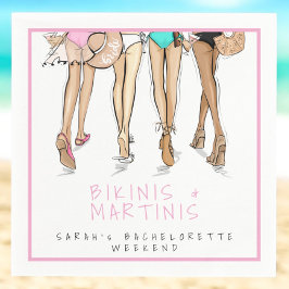 Guardanapo De Papel Bikinis e Martinis Noiva / Fim de Semana de Desped