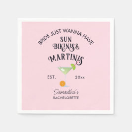 Guardanapo De Papel Bikinis & Martinis - Bachelorette Tropical Beach