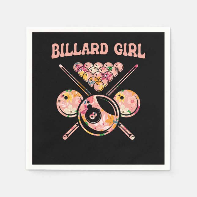 Guardanapo De Papel Billiard Piscina Player Billard 8 Ball (Frente)
