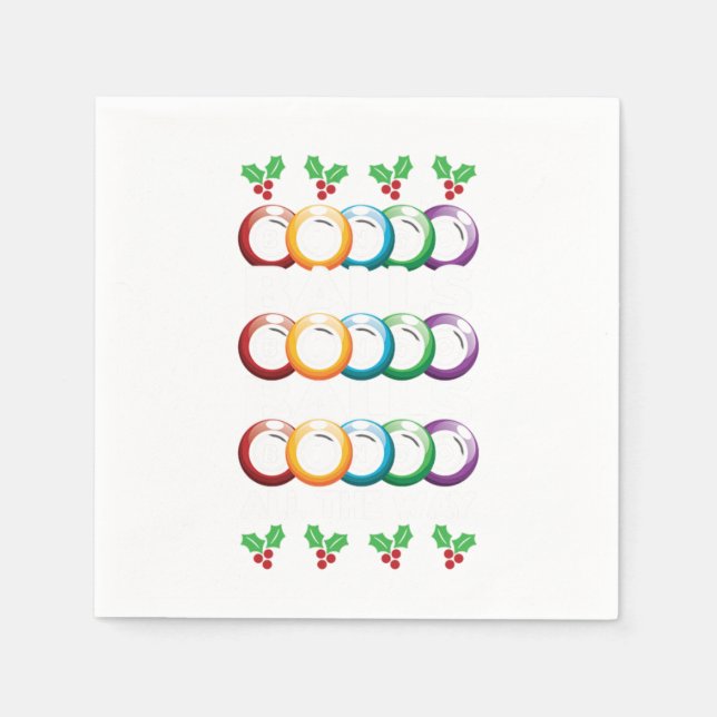 Guardanapo De Papel Bingo Balls Lucky Game Player Gambler Gift (Frente)