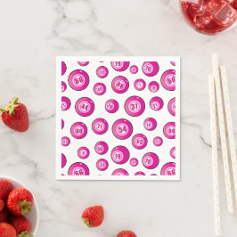 Guardanapo De Papel Bingo Player - Brisos, Rosa e Bola Numerada Branca